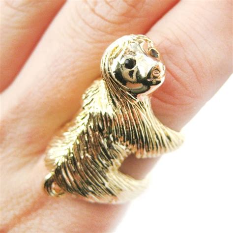 gold sloth ring